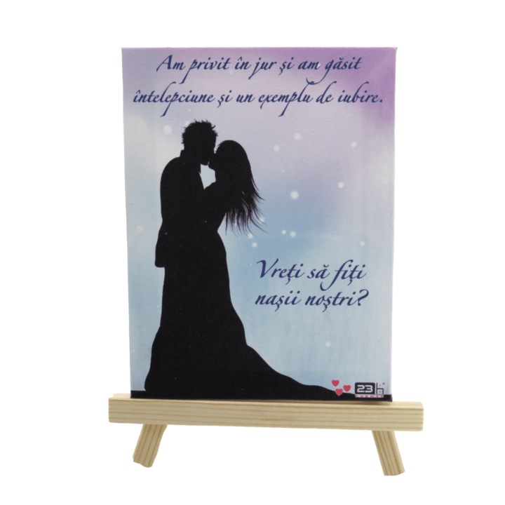 Mini tablou cerere nasi, dimensiune 15×20cm, cu stativ - ILIF303071, 23h Events