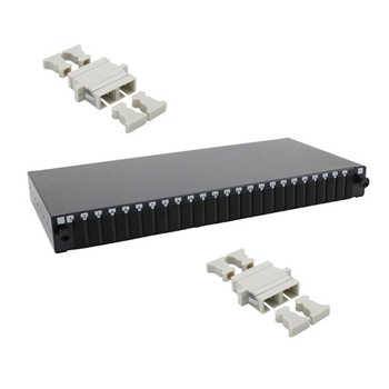 Patch panel fibra optica Excel Networking echipat cu 12 adaptori SC Duplex Multimode pentru 24 fibre negru Patch panel fibra optica Excel Networking echipat cu 12 adaptori SC Duplex Multimode pentru 24 fibre negru