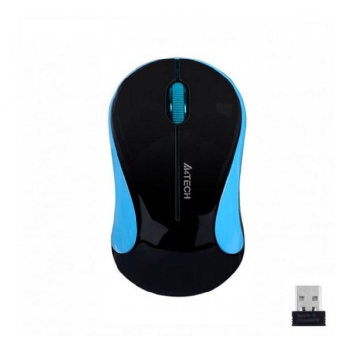 Mouse optic, Wireless, USB, 1000 DPI, Negru/Albastru