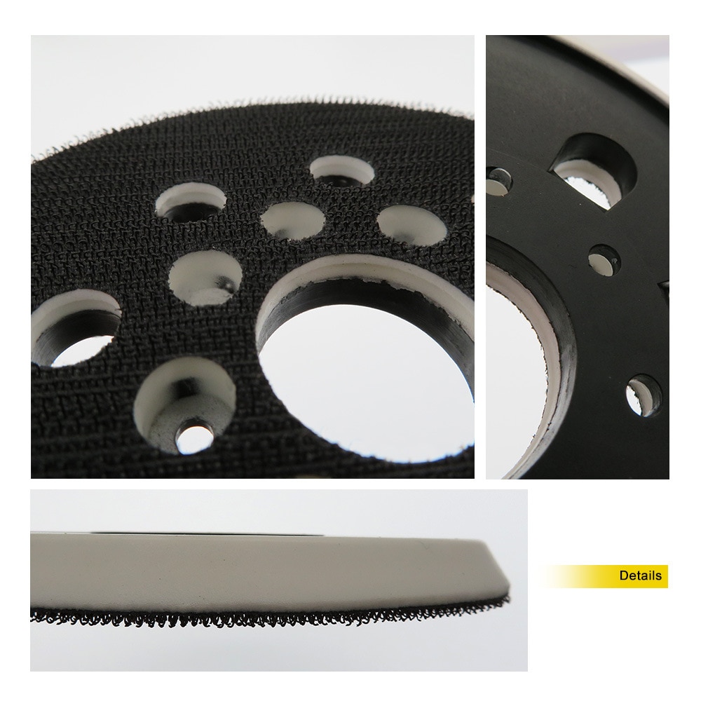 Platorello Abrasivo 125 Mm A 8 Fori Con Gancio E Loop - Compatibile Bosch, Skil - Per Levigatura