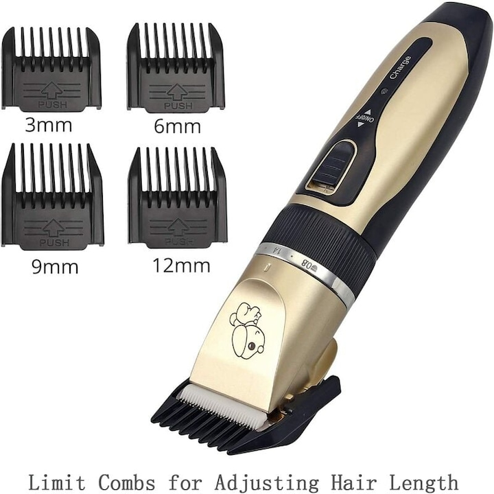 Masina de tuns pentru caini/pisici, USB, Bej/Negru
