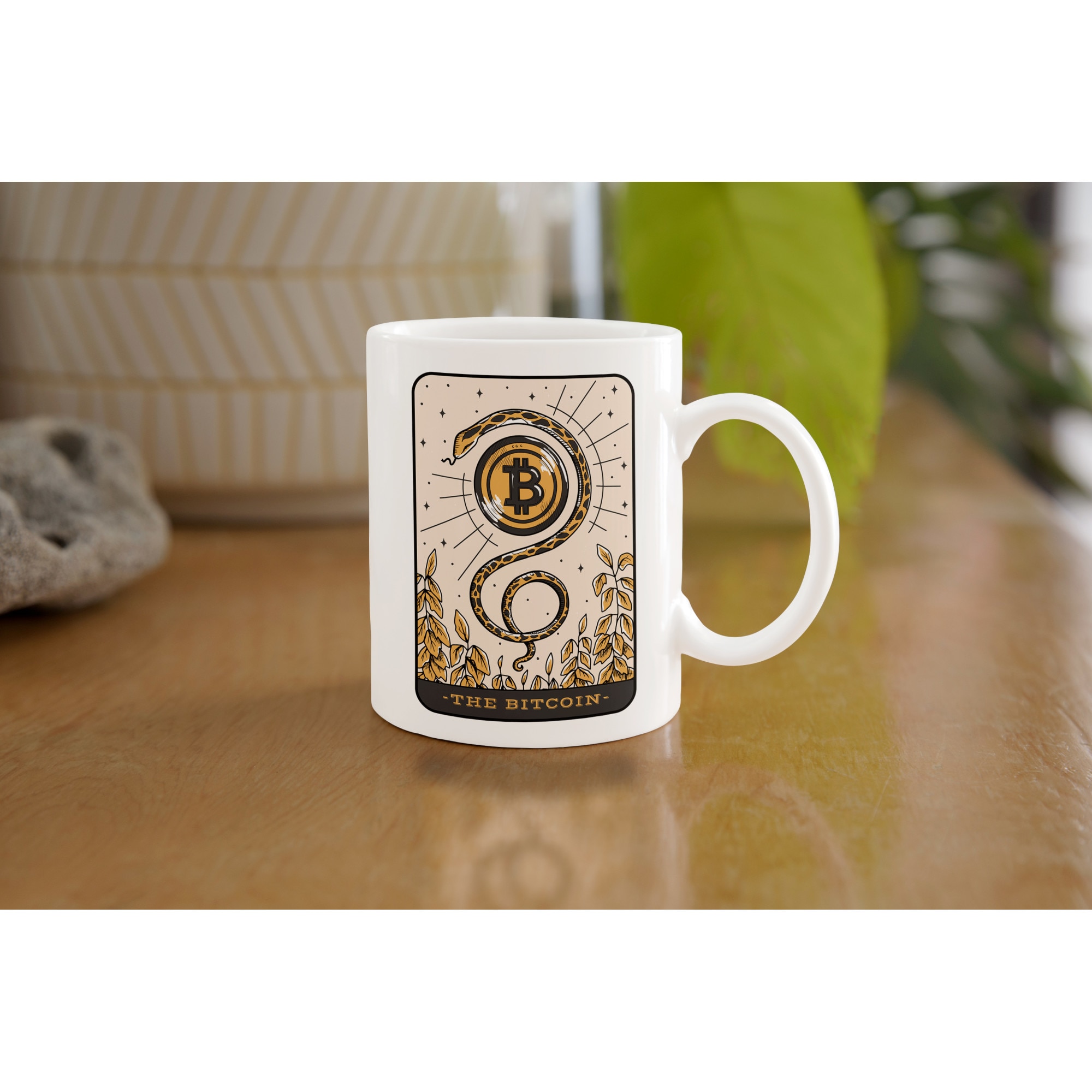 Cana Cu Carte Tarot, Bitcoin Inconjurat De Sarpe, Monede Virtuale, NFT,  Investitii, Multicolor, 330 ml, Maner Alb - eMAG.ro