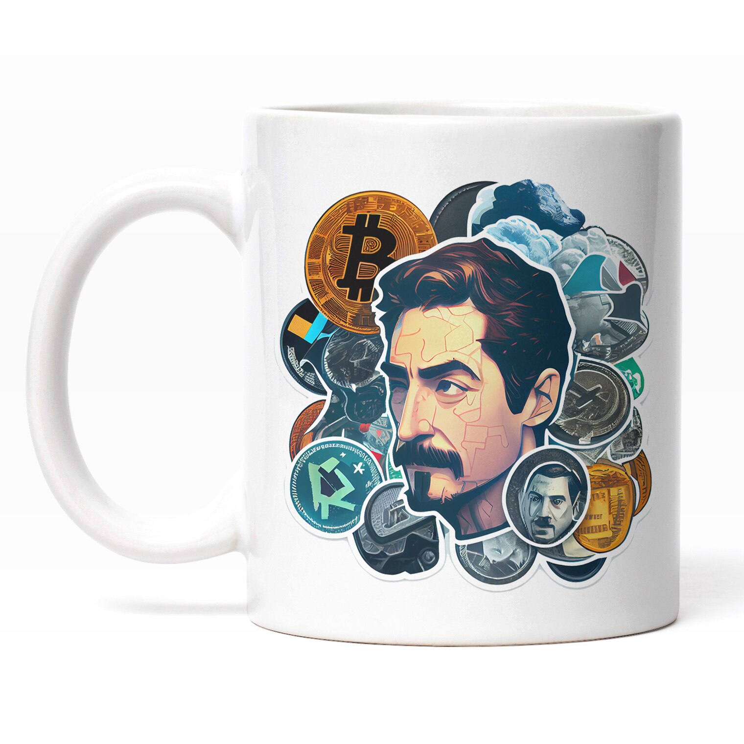 Cana Cu Pablo El Patron, Monede, Bitcoin, Investitii Virtuale, Crypto,  Tehnologie Avansata, Multicolor 330 ml, Maner Alb - eMAG.ro