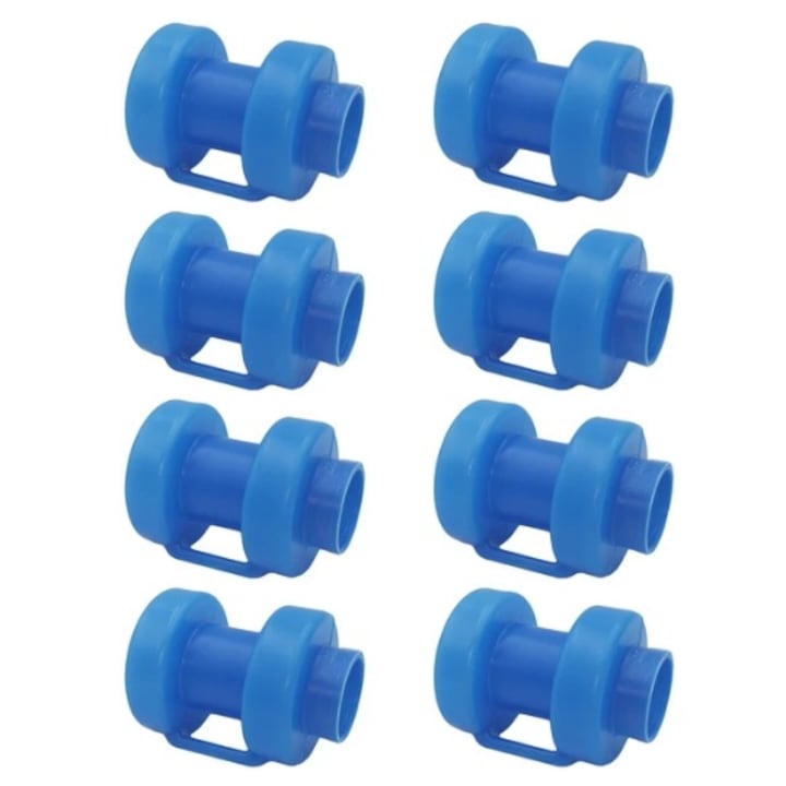 Set 8 capace stalpi trambulina, Plastic, 25 mm, Albastru