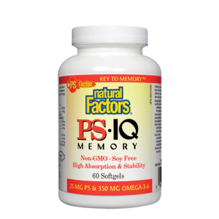Supliment alimentar, Natural Factors, PS IQ Memory - Formula pentru memorie si concentrare, 60 capsule softgel