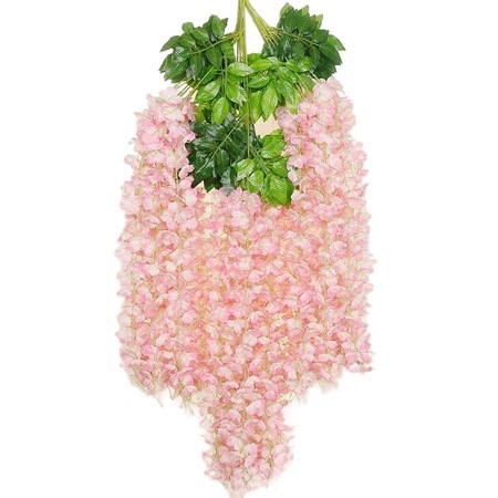 Ling's Moment Set Di 3 Ghirlande Floreali Per Centrotavola – Struttura Geometrica Placcata Oro Con Rose Finto, 17,8cm - 2