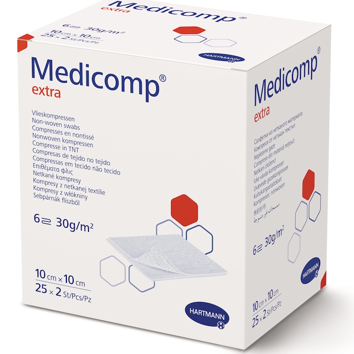 Екстра стерилни компреси Hartmann, Medicomp, 10 х 10 см