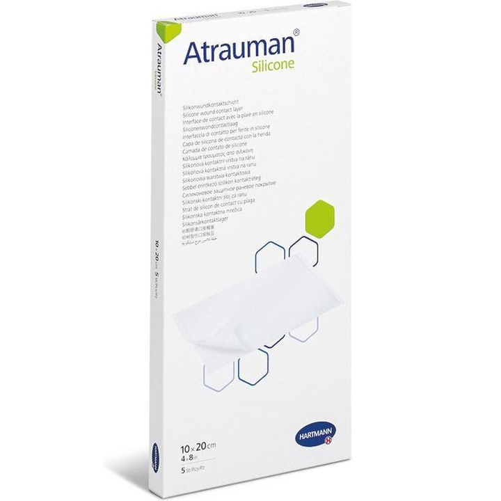 Pansament de contact pentru plaga Hartmann, Atrauman Silicon, 10 x 20 cm