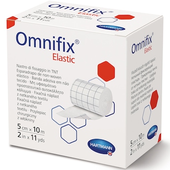 Omnifix Elastic, plasture de fixare in rola din material netesut, pentru suprafete curbe ale corpului, 5cm x 10m, HARTMANN