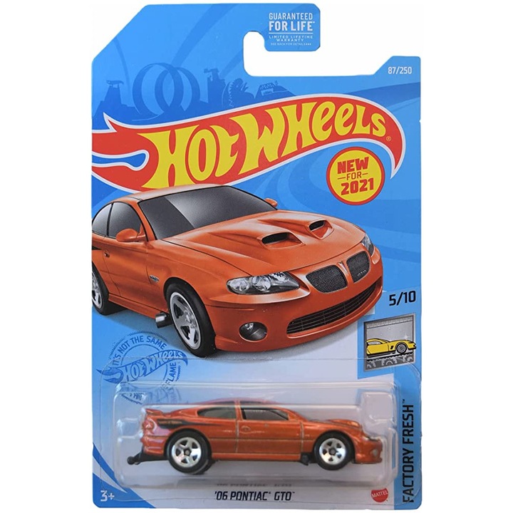 Метална кола Hot Wheels, '06 Pontiac GTO, оранжево, 1:64