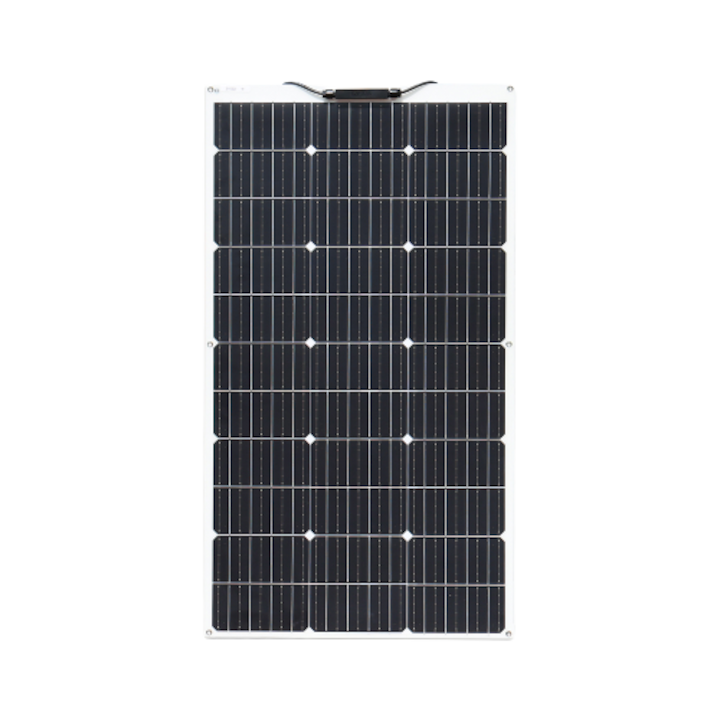 Комплект монокристален слънчев панел, гъвкав, 12 V, 200 W, 32 клетки, комплект за монтаж, черен