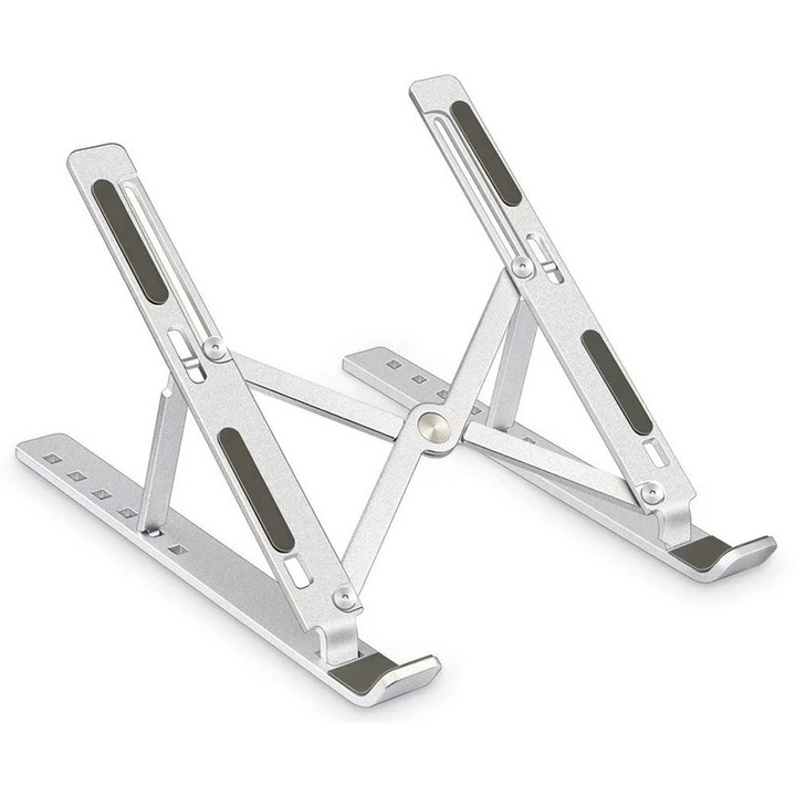Suport laptop, WELUOT, Aluminiu, Pliabil, Argintiu