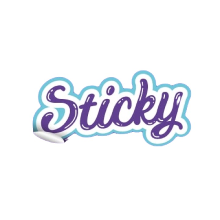 Sticker decorativ, Sticky, Mov/Alb