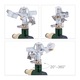 Aspersor cu puls, 12-14 m, ​​racord de 3/4'' si conector click, raza de stropire 360 °, unghi sector irigare reglabil, metal, gri