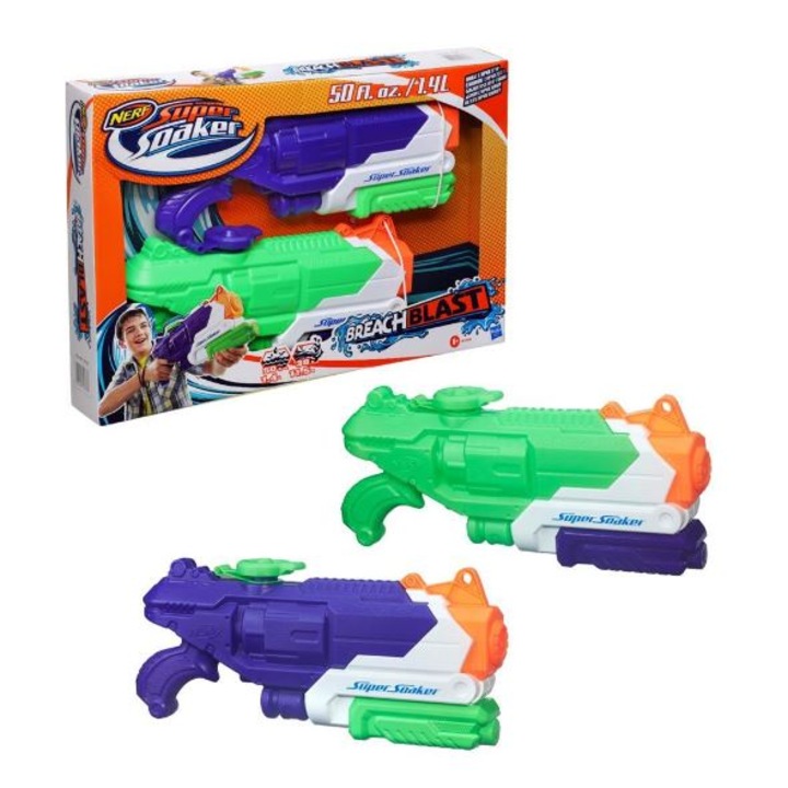 Комплект 2 бластера с вода Nerf - Super Soaker, Breach Blast
