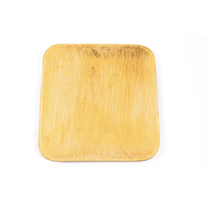 Platou patrat din lemn, 27 cm
