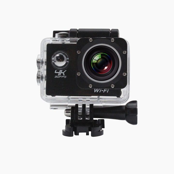 Camera video sport IMK SJ8000 Ultra HD 4K 170 grade, Wi-Fi, Accesorii incluse, HDMI, micro USB waterproof 30m, 2-inch, Black