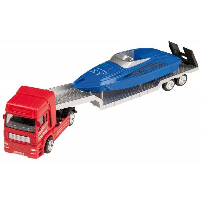 Camion LKW cu remorca si barca, Happy People