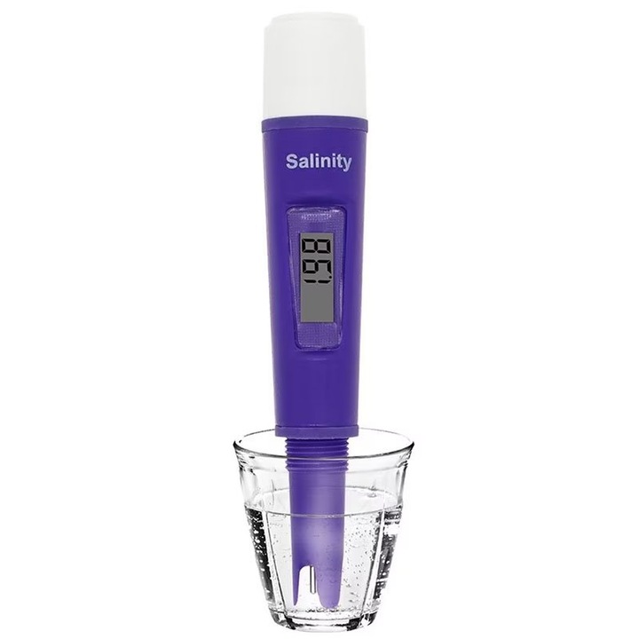 Tester digital de pH de inalta precizie pentru calitatea apei, Afisaj LCD, 0-14PH, Mov