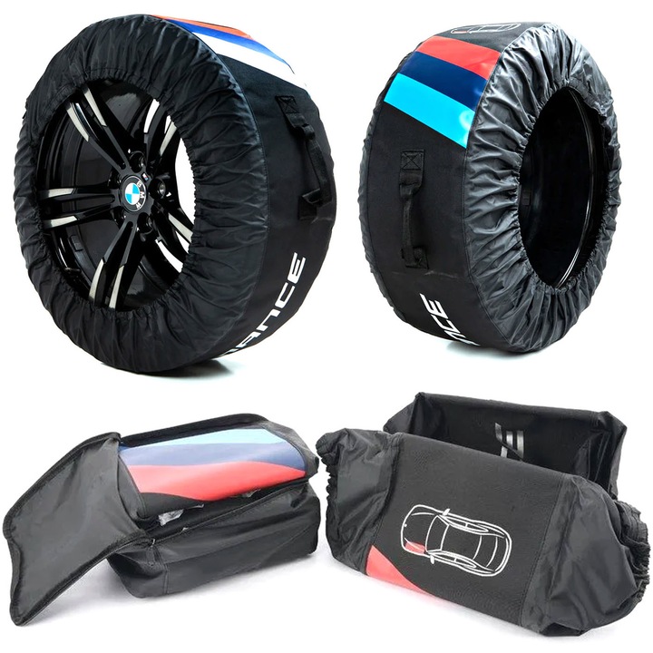 Комплект 4 калъфа за автомобилни гуми BMW M Performance, За транспортиране или съхранение, 17-22"