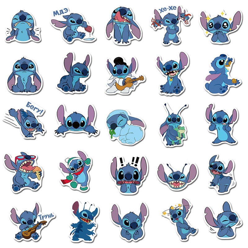 Set 50 Stickere, Vinil, Model Lilo And Stitch, Multicolor - EMAG.ro