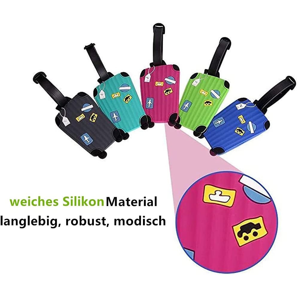 Ce Consecinte Poate Avea Transportul Bagajelor Set de 5 etichete pentru bagaje, PVC, 8.5 x 5 cm, Multicolor - eMAG.ro