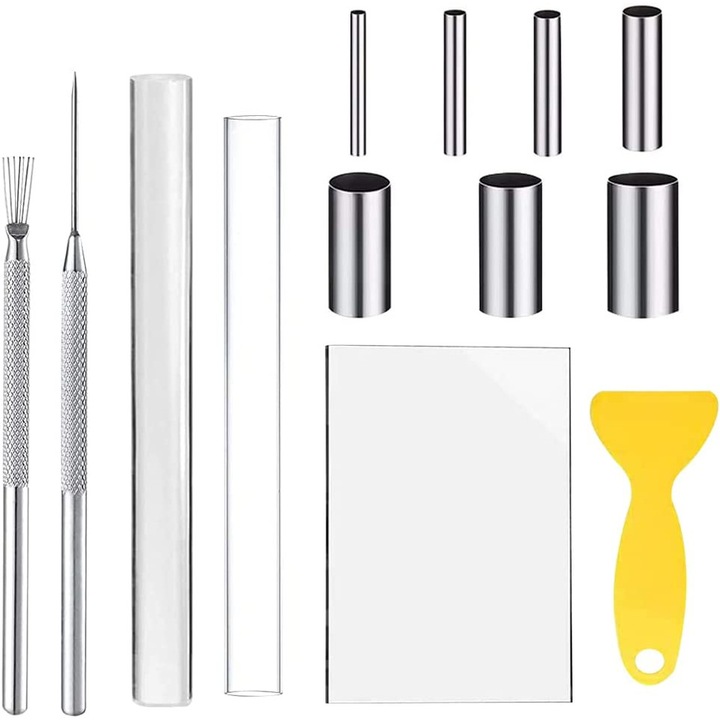 Set 13 piese de modelare, Acril/Inox, Multicolor