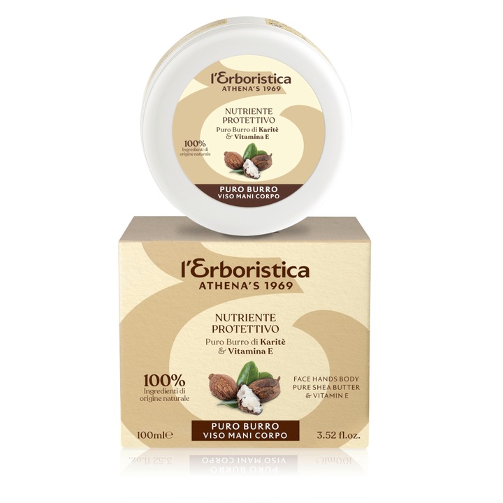 Unt de shea pentru fata, maini si corp – hranitor, protector, L'Erboristica, 100 ml