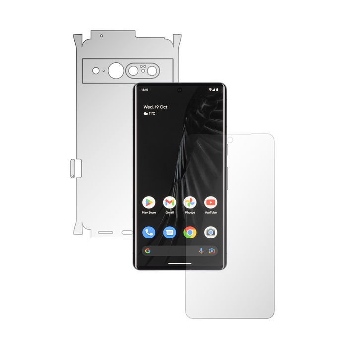 Teljes testű iSkinz önregeneráló fólia Google Pixel 7 Pro telefonhoz – Láthatatlan Skinz UHD, 360 fokos vágás, ultratiszta szilikon képernyővédelem, hátsó és oldalsó borítás, öntapadó bőr, átlátszó