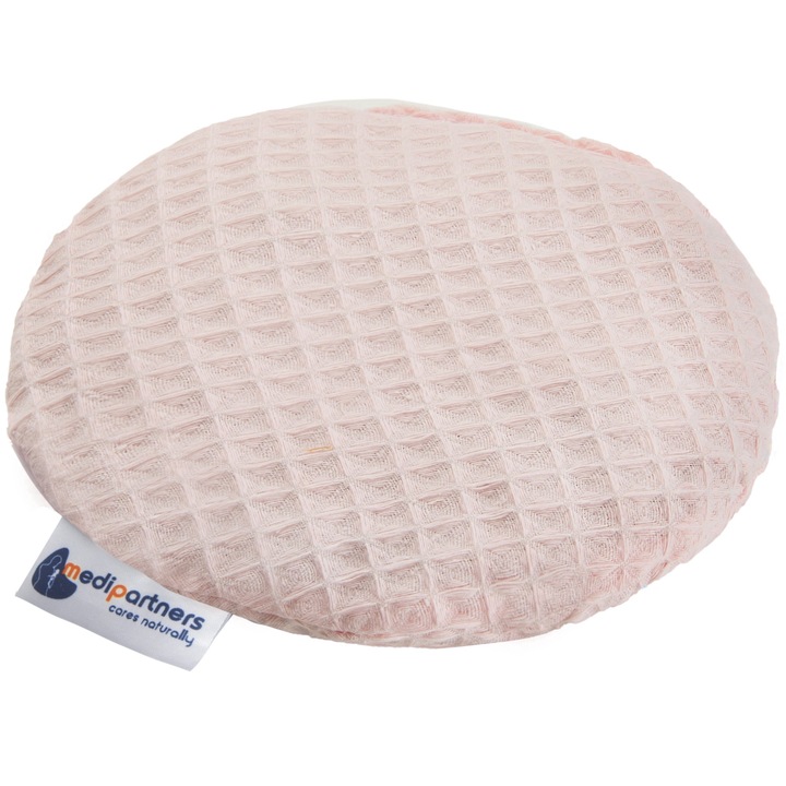 Perna colici pentru bebelusi, Medi Partners, Bumbac/Samburi de cirese, Cald/Rece, Vafe, round 15cm, 180g, Roz