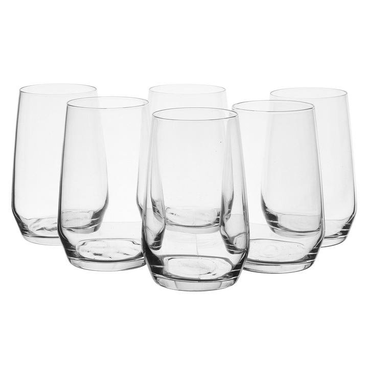 Set 6 pahare mari, Altom, Sticla, 450ml, Transparent
