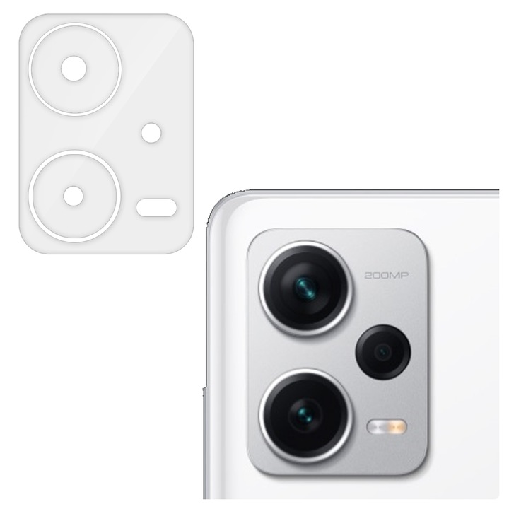 Set 3 folii SILKASE pentru Xiaomi Redmi Note 12 Pro Plus, protectie camera foto, silicon regenerabil
