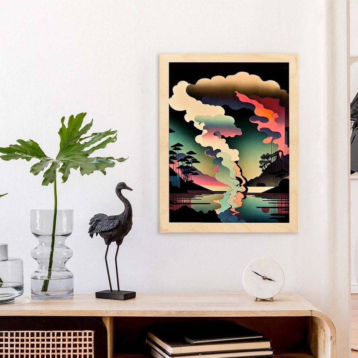 Poster decorativ, Nacnic, Rame bej, A4