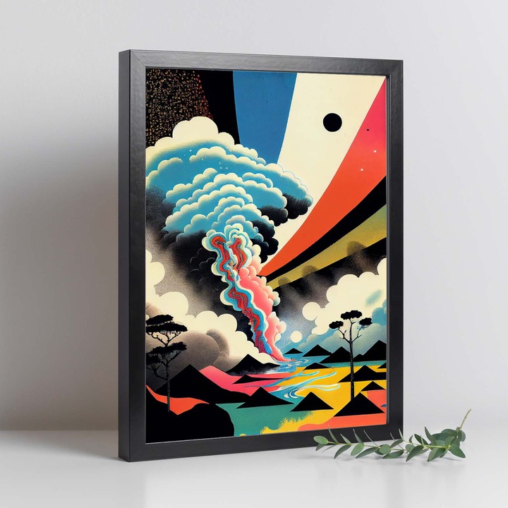 Poster decorativ de perete, Nacnic, Rame negre, A4