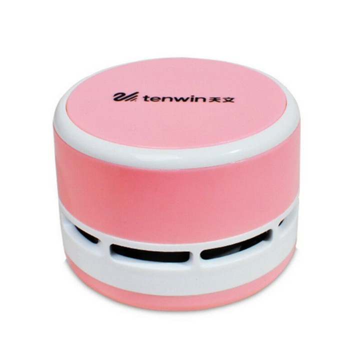 Mini hordozható porszívó 360°-os irodai/billentyűzet/autós használatra, világos rózsaszín