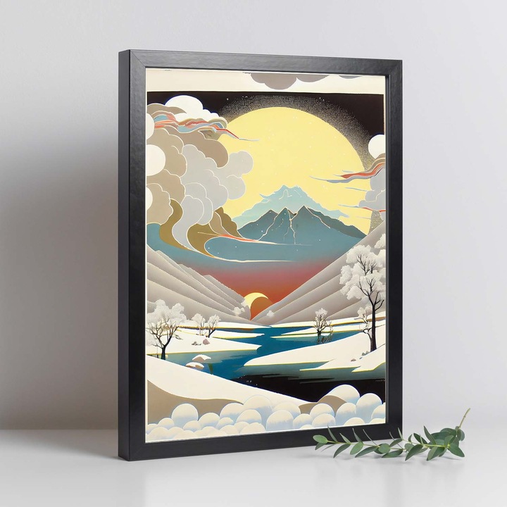 Poster decorativ, Nacnic, Rame negre, A4