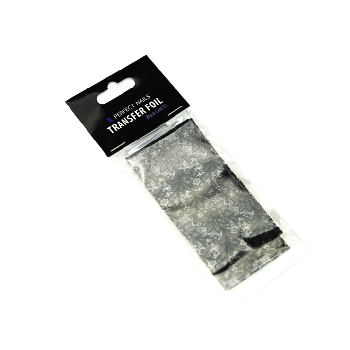 Perfect nails transzferfólia - black lace 01
