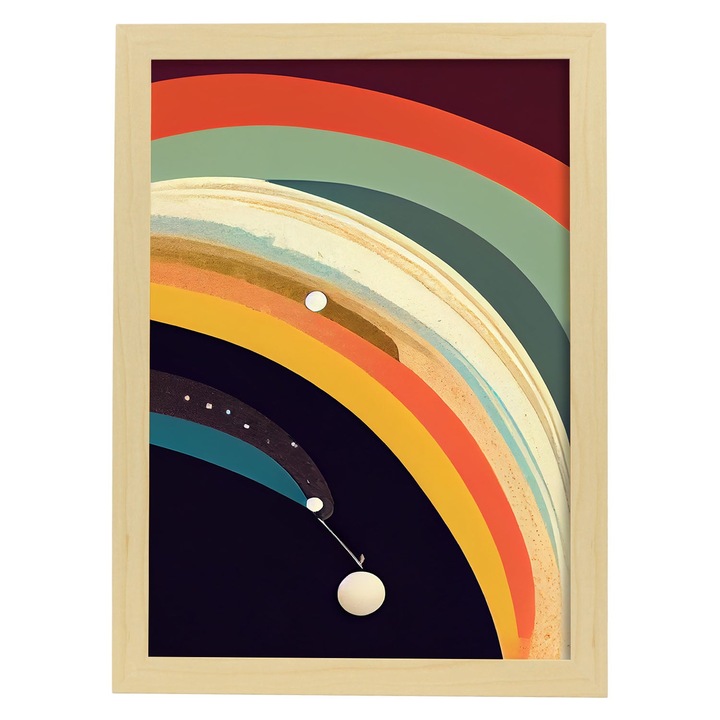 Tablou imprimat, Nacnic, Stil abstract, Stellar, A4, Lemn, Bej