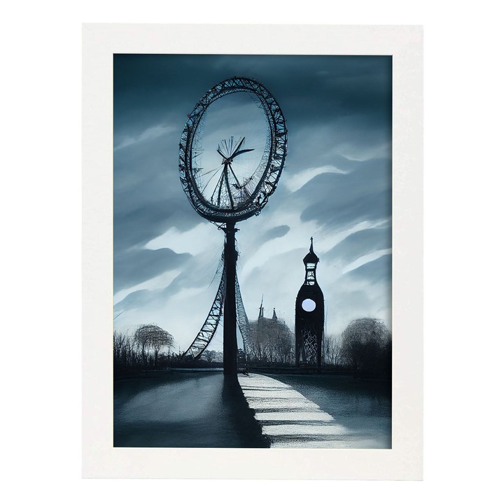 Tablou, Nacnic, London Eye, Cadru alb A4
