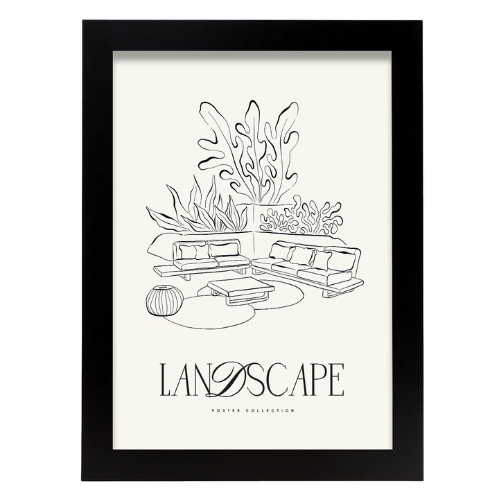 Tablou, Nacnic, Camera de zi, Negru, 17739-1-A4-CM-LW