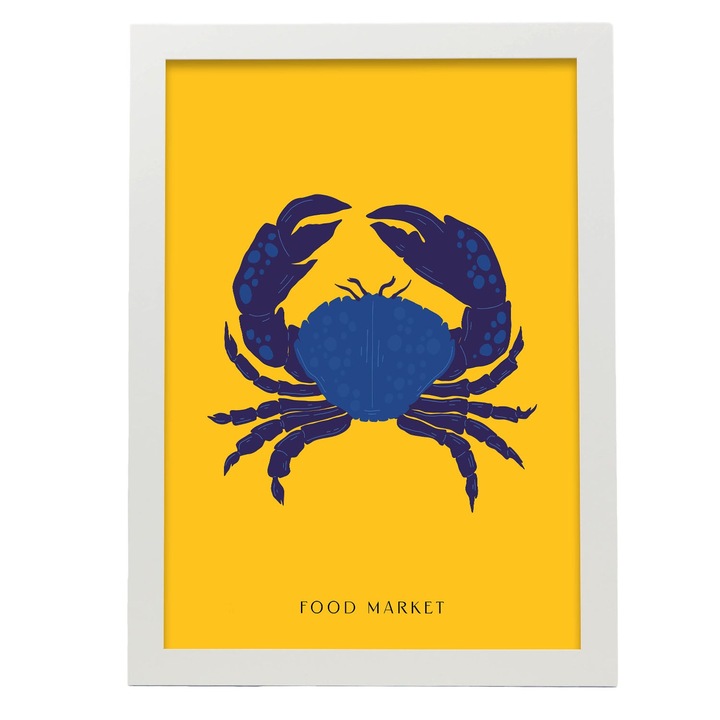 Poster Nacnic Abstract Pop Art. Ilustratii mari de arta moderna cu crab pentru decorarea interiorului, 17560-1-A4-CM-BLACK