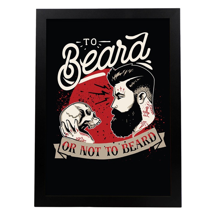 Poster cu beard sau fara barba, Spuma cu design decorativ