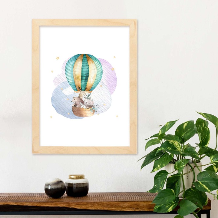 Tablou Balon cu animalute, Nacnic, 83616-1-A4-SM