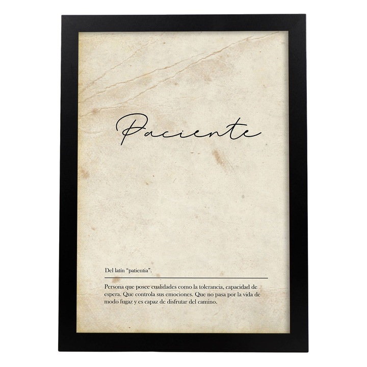 Tablou definitia cuvantului Rabdare, Nacnic, fundal vintage, 1 buc, 83686-1-A3-SM