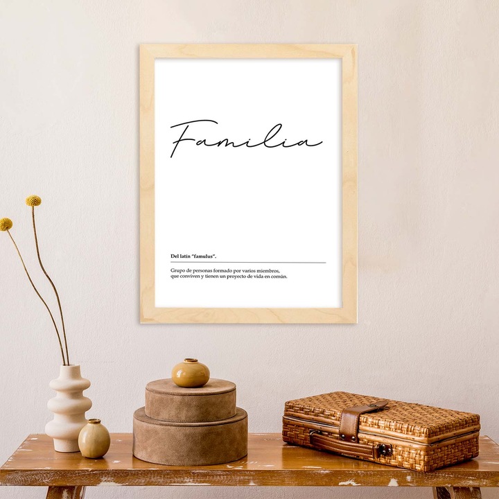 Tablou Familia, Nacnic, Print alb-negru, A4
