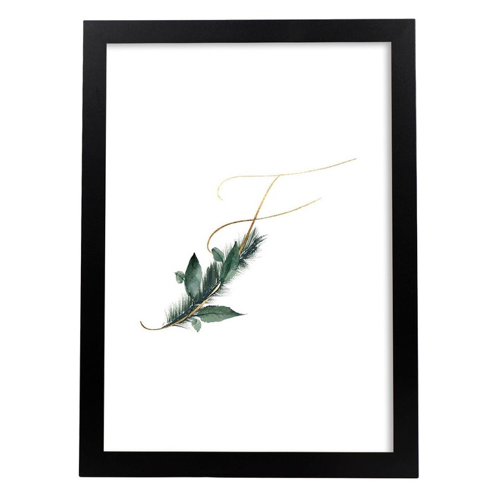 Tablou decorativ, Fundal alb, Dreptunghiular, Litera D