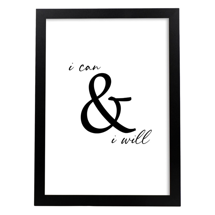 Tablou decorativ, Nacnic, I can & I will, A3, 16521-1-A3-SM