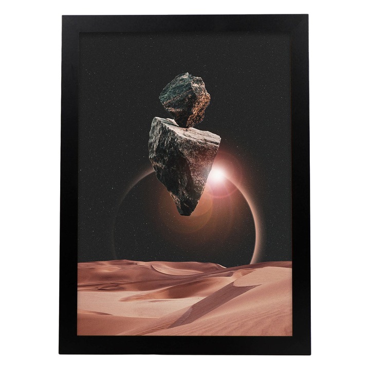 Tablou decorativ, Cu Rama, Dreptunghiular, Suprarealist, Multicolor