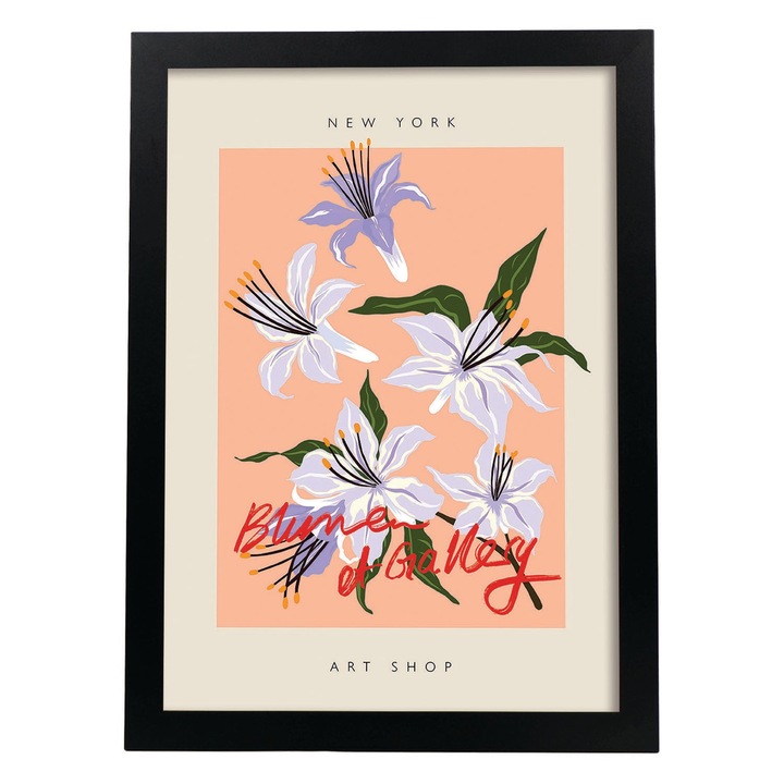 Tablou decorativ, Dreptunghiular, Cu flori, Multicolor