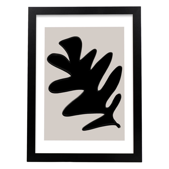 Tablou decorativ, Dreptunghiular, Cu forme, Alb/Negru